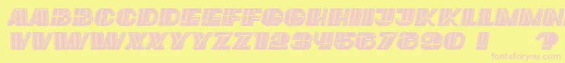 Fonte LargeFilled Italic – fontes rosa em um fundo amarelo