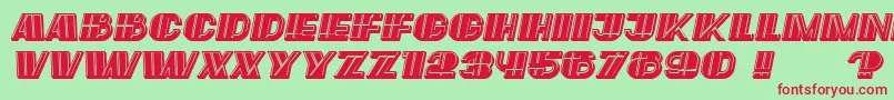 LargeFilled Italic Font – Red Fonts on Green Background