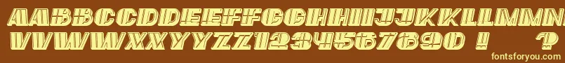 LargeFilled Italic-fontti – keltaiset fontit ruskealla taustalla