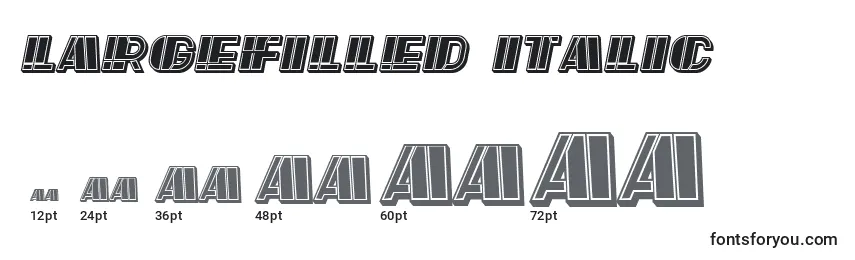 Размеры шрифта LargeFilled Italic