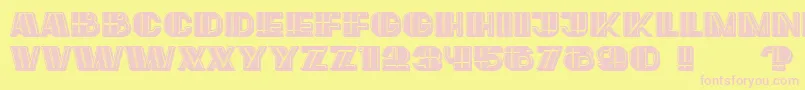 LargeFilled-fontti – vaaleanpunaiset fontit keltaisella taustalla