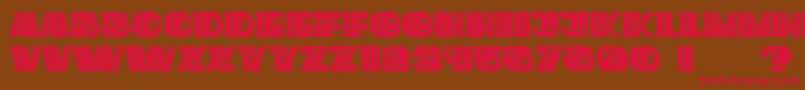 フォントLargeFilled – 赤い文字が茶色の背景にあります。