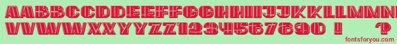 LargeFilled Font – Red Fonts on Green Background