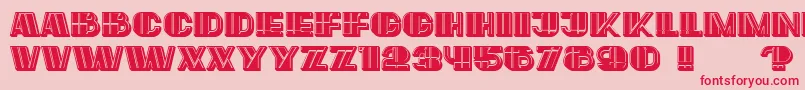 LargeFilled Font – Red Fonts on Pink Background