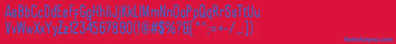 LarispolHandwritten Regular-Schriftart – Blaue Schriften auf rotem Hintergrund