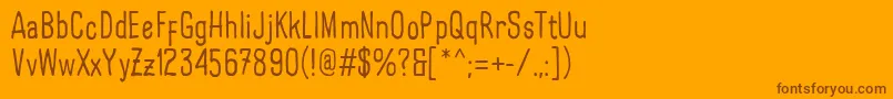 フォントLarispolHandwritten Regular – オレンジの背景に茶色のフォント
