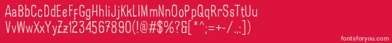 フォントLarispolHandwritten Regular – 赤い背景にピンクのフォント