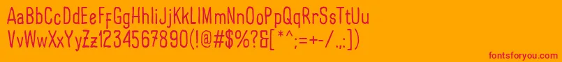 LarispolHandwritten Regular Font – Red Fonts on Orange Background