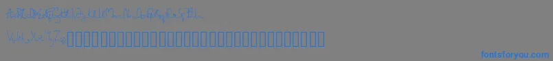 Fonte LarissaHandwriting – fontes azuis em um fundo cinza