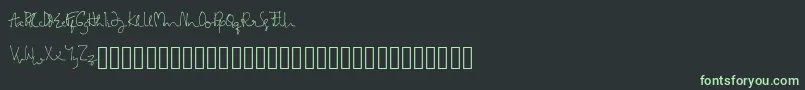 LarissaHandwriting-fontti – vihreät fontit mustalla taustalla