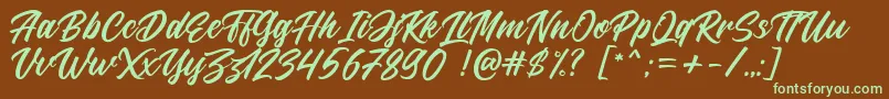 Larizo DEMO Font – Green Fonts on Brown Background