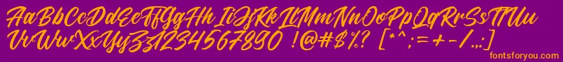 Larizo DEMO Font – Orange Fonts on Purple Background