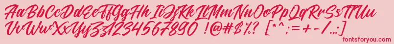 Larizo DEMO Font – Red Fonts on Pink Background