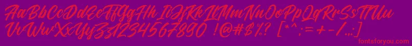 Larizo DEMO Font – Red Fonts on Purple Background