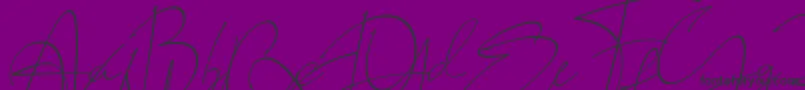 フォントLAROSH Sithal Signature – 紫の背景に黒い文字