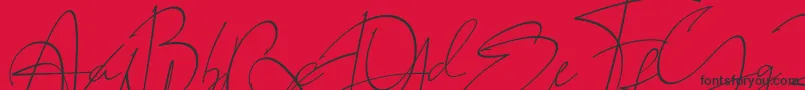 LAROSH Sithal Signature-Schriftart – Schwarze Schriften auf rotem Hintergrund
