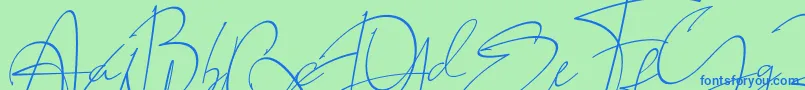 Police LAROSH Sithal Signature – polices bleues sur fond vert