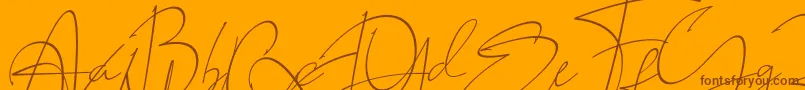 Czcionka LAROSH Sithal Signature – brązowe czcionki na pomarańczowym tle