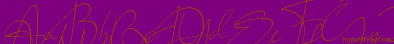 LAROSH Sithal Signature-Schriftart – Braune Schriften auf violettem Hintergrund