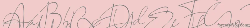 Czcionka LAROSH Sithal Signature – szare czcionki na różowym tle