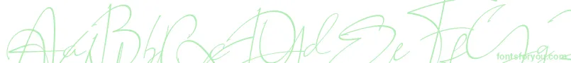 Czcionka LAROSH Sithal Signature – zielone czcionki na białym tle