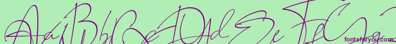 Police LAROSH Sithal Signature – polices violettes sur fond vert