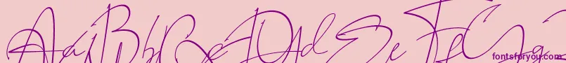 LAROSH Sithal Signature-Schriftart – Violette Schriften auf rosa Hintergrund