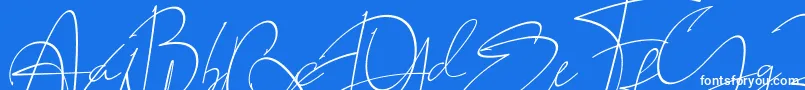 フォントLAROSH Sithal Signature – 青い背景に白い文字