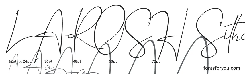 LAROSH Sithal Signature Font Sizes