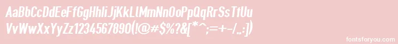Giveahootexbdobl-Schriftart – Weiße Schriften auf rosa Hintergrund