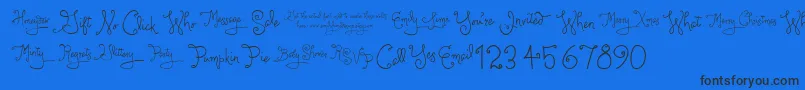 Larou   Words Font – Black Fonts on Blue Background