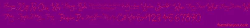 Larou   Words Font – Red Fonts on Purple Background