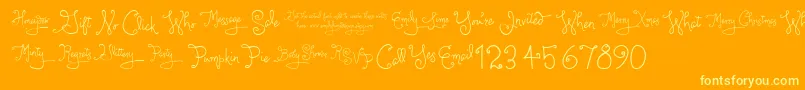 Larou   Words-Schriftart – Gelbe Schriften auf orangefarbenem Hintergrund