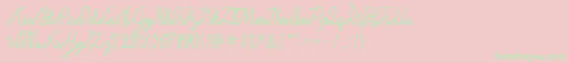 Larquette Typeface Font – Green Fonts on Pink Background