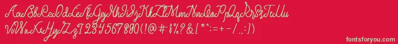 Czcionka Larquette Typeface – zielone czcionki na czerwonym tle