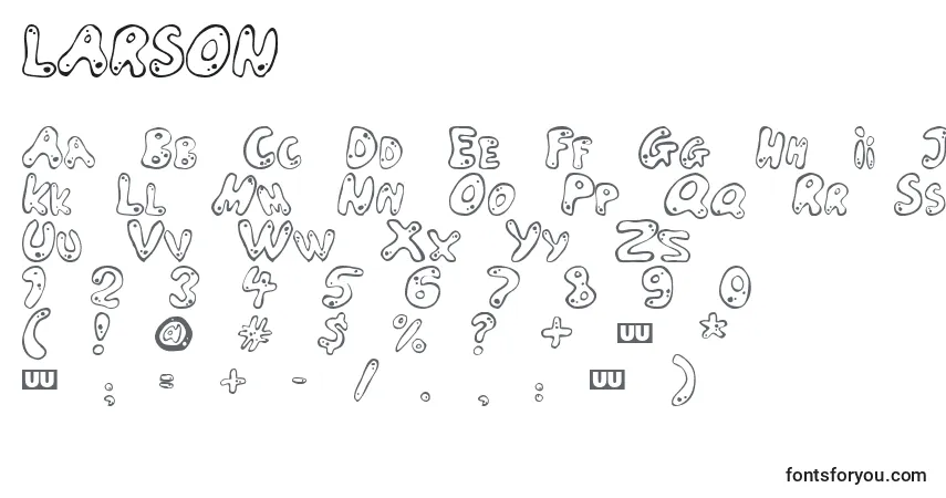 Schriftart LARSON (132262) – Alphabet, Zahlen, spezielle Symbole