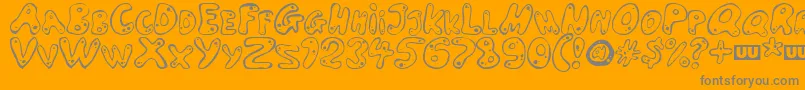 LARSON-Schriftart – Graue Schriften auf orangefarbenem Hintergrund