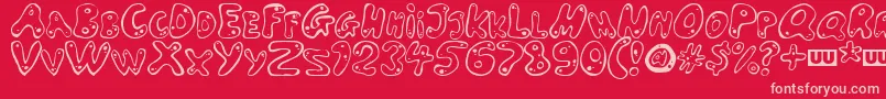 LARSON Font – Pink Fonts on Red Background