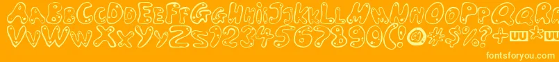 LARSON Font – Yellow Fonts on Orange Background