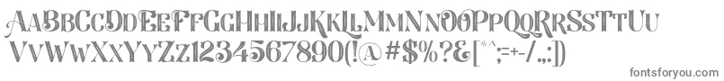 フォントLarsonDafont – 白い背景に灰色の文字