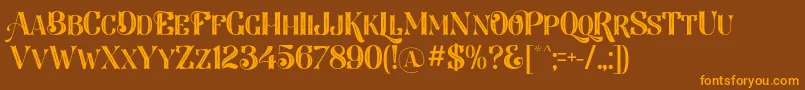 LarsonDafont Font – Orange Fonts on Brown Background