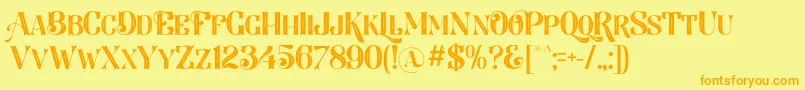 LarsonDafont Font – Orange Fonts on Yellow Background