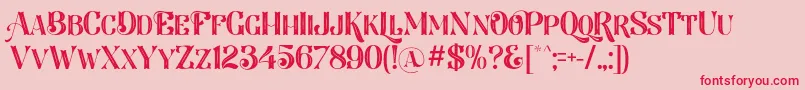 LarsonDafont Font – Red Fonts on Pink Background