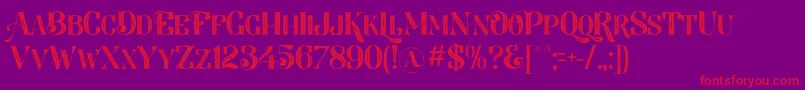 LarsonDafont Font – Red Fonts on Purple Background