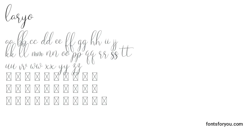 Schriftart Laryo – Alphabet, Zahlen, spezielle Symbole