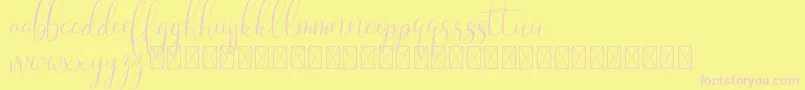 Laryo-Schriftart – Rosa Schriften auf gelbem Hintergrund