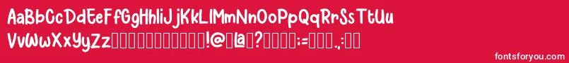 Larys Manice Demo-Schriftart – Weiße Schriften auf rotem Hintergrund