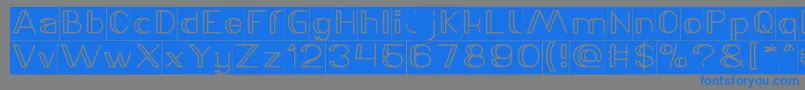 LASER GUN Bold Inverse-Schriftart – Blaue Schriften auf grauem Hintergrund