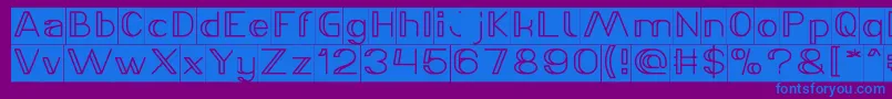 LASER GUN Bold Inverse-Schriftart – Blaue Schriften auf violettem Hintergrund