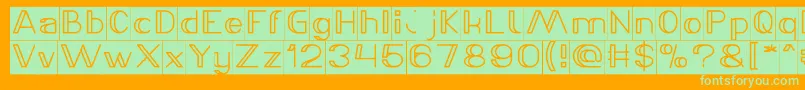 LASER GUN Bold Inverse Font – Green Fonts on Orange Background